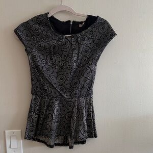 Black and Silver Patterned shirt